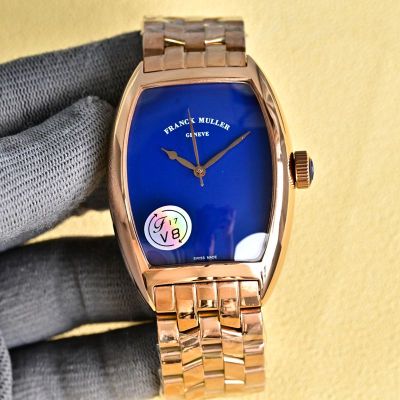 Franck Muller Casablanca 40mm 316L Steel Blue/Black Face on Rose Gold Watch